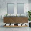 James Martin Vanities Marcello 72in Double Vanity, Chestnut w/ 3 CM Charcoal Soapstone Top D200-V72-CSN-3CSP